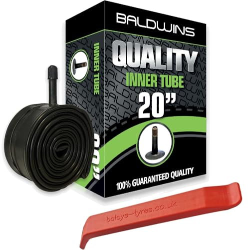 20 Baldwins Cycle/Bike Inner Tube 20 x 1.75 to 2.125 (Fits any 1.75, 1.85, 1.90, 1.95, 2.0, 2.10, 2.125) Schrader/Car Type Valve & BALDY'S TYRE LEVER