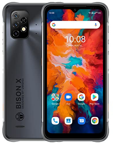 UMIDIGI Bison X10 Rugged Smartphone,4GB+128GB/256GB Cellulare Robusto, IP68 Cellulare Antiurto,Android 11 Telefono Indistruttibile, 6.53 HD+, Fotocamera 20MP, 6150mAh/Face ID/GPS/OTG/4G Dual SIM/NFC