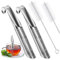 LLGLEU 2er Pack Edelstahl Feinmaschig Teesieb für Losen Tee mit 2 Bürste, Lebensmittelqualität Langem Griff Teezerstäuber Aus Edelstahl 304, für Tee, Rose, Kaffee, Gewürze