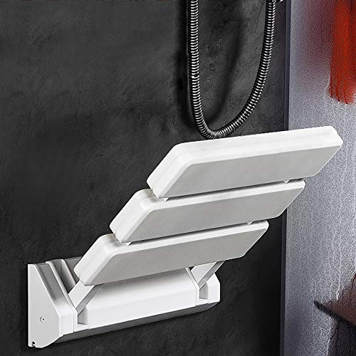 Duschstuhl, Sicherheit, Klappbar, Duschhocker, Wandmontage, Tragkraft 130 kg, Weiß