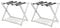 Giantex Porte Valise Pliant, Porte-Bagages en Métal, Support Valise/Bagages avec 2 Etages & 4 Sangles, pour Chambre, Hôtel, 68x43x58CM, Blanc (2 PC)