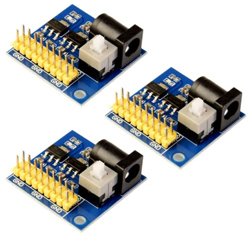 LAOMAO DC-DC 12V bis 3.3V 5V 12V Multi-Ausgang Breadboard Netzteil Adapter Power Supply Modul kompatibel mit Arduino(3Pack)