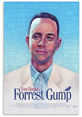 NANXIANG Forrest Gump Filmposter mit Darstellung, Poster, Malerei, Leinwand, Wandkunst, Wohnzimmer, Poster, Malerei
