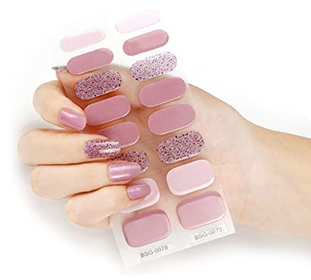 Semi-cured Gel Nail Sticker UV/LED Lamp Required Gel Nail Polish Wrap Fashion Design Gel Nail Art Stickers for Women Winter Autumn