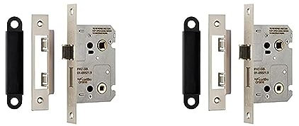 Eurospec Easi-T Bathroom Lock BAE5025SN Satin Nickel, 64 mm Width (Pack of 2)