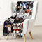 Direction1 Decken zum 10. Jahrestag, klassisch, weich, Flanell-Überwurf, bequem, warm, Fleecedecke für Sofa, bedruckte Decke, 127 x 101 cm (Stil -1)