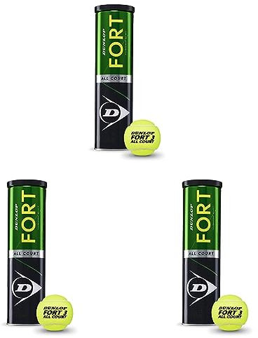 DUNLOP 601316 Pelotas Tenis, Unisex-Adult, Multicolor, 1 Paquete (4 Bolas) (Paquete de 3)