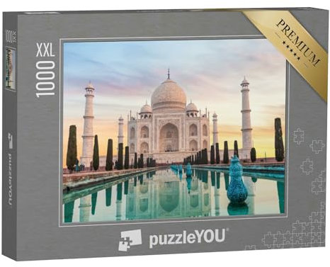 Puzzle 1000 Teile XXL „Sehenswürdigkeit Taj Mahal ohne Menschen tagsüber, Agra, Indien“ – aus der Puzzle-Kollektion Taj Mahal