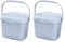 Addis 518384 Eco 100% Plastic Everyday Kitchen Food Waste Compost Caddy Bin, 4.5 Litre, Recycled Light Grey (Pack of 2)
