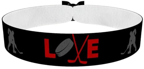 Eishockey schwarz Stoffarmband - Satinarmband - Wasserfest & langlebig - Sportliches Accessoire - Geschenk für Eishockeyfans - Unisex Armband - Eishockey Merchandise