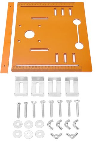 LiebeWH Piastra di Base per Circolare Macchina Taglio per Lavorazione del Legno Piastra di Base Scheda di Posizionamento per Circolare Strumento per Binario di Guida 28x25 Cm