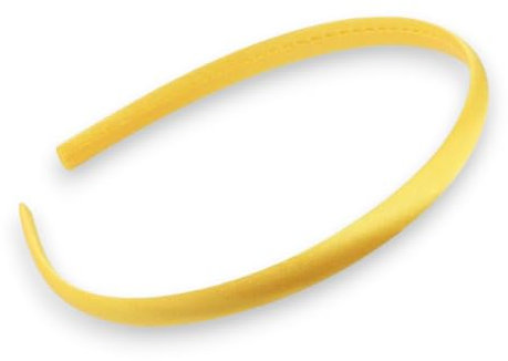 Serre-tête fin recouvert de satin uni dans des tons vifs Jaune vif 1 cm
