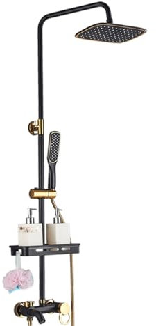 Duschset mit Ablage, Regendusche Duschset mit Handbrause und Wasserhahn Dusch-Set Hochgradig Einstellbar