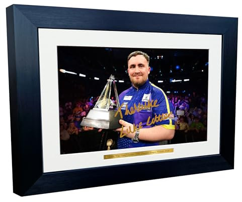 30,5 x 20,3 cm A4 signiert Luke The Nuke Littler PDC Premier League Gewinner 2024 Darts WDF Autogramm Autogramm Foto Bilderrahmen Poster Geschenk Trophäe