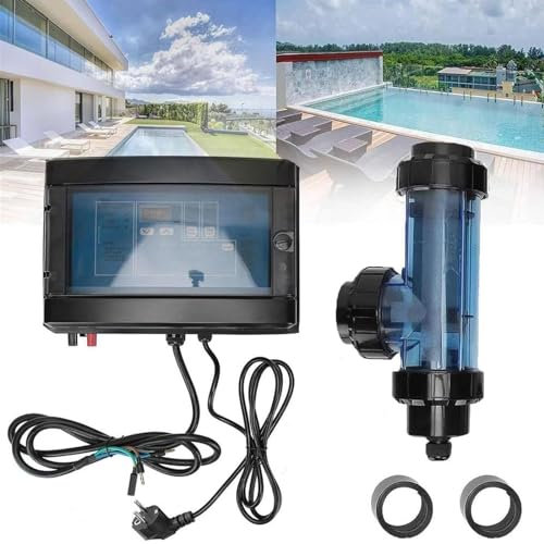 DDZJTPP Clorinatore di Sale,10/15/20/30/50G/H Generatore di Cloro Salino per Acqua Salata per Piscina Elettrolisi Dispositivo per Clorinatore di Sale per Piscine,Vasca Idromassaggio Spa,15g/h