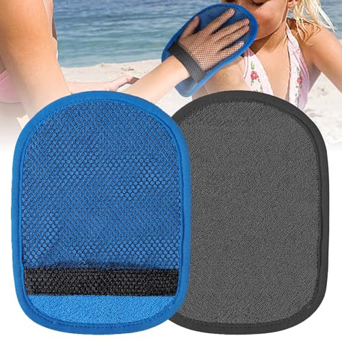 Mezrkuwr Lot de 2 sacs d'élimination du sable pour la plage, sac de poudre, brosse d'élimination du sable, vacances à la plage - Essentiels (sans talc)