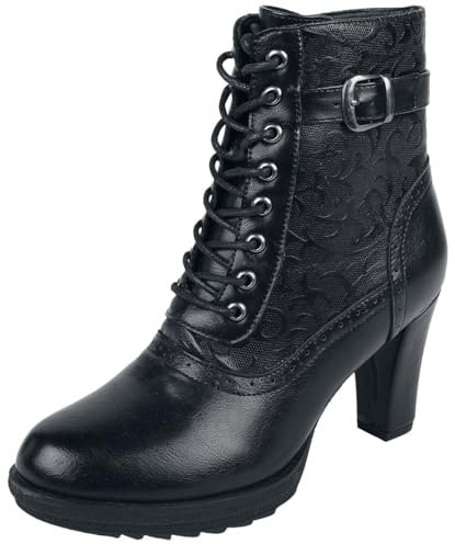 Gothicana by EMP Damen schwarze Stiefeletten mit 8-Loch-Schnürung EU40