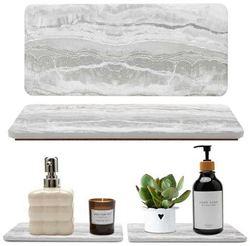Wasserabsorbierende Stein-Trockentabletts für Küchentheke, Marmor, Badezimmer, Waschbecken, Zubehör, Kieselstein, Seifenschale, Halter, Küchentablett für Badezimmer, Waschtisch, schnell und sofort
