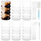 WOPPLXY 6 bicchieri da caffè freddo, 450 ml, con cannucce di vetro e spazzola di paglia, vetro trasparente scanalato per latte, soda, cola, succo, caffè, bevande