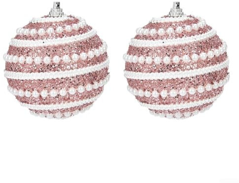 Palline decorative da appendere per alberi di Natale, 8 cm, aggiungono fascino a qualsiasi evento o celebrazione (rosa)