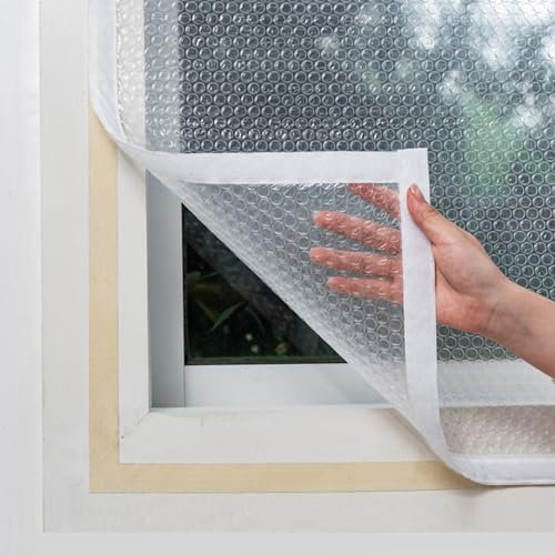 tow000ack Kits D'isolation de Fenêtre,Film de Fenêtre en Plastique Translucide EVA,Rideau Thermique Anti Froid,Couverture de Fenêtre Coupe-vent pour Salon Chambre,Personnalisé (70cm x 100cm)