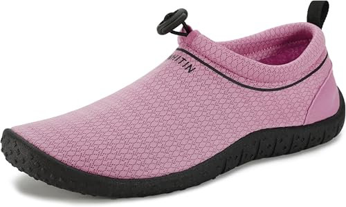 WHITIN Wasserschuhe für Damen Aquaschuhe Badeschuhe Schnell Trocknend Schwimmschuhe Surfschuhe Strandschuhe für Pool Tauchen Strand Wasser Surfen Aqua Rosa Größe 37