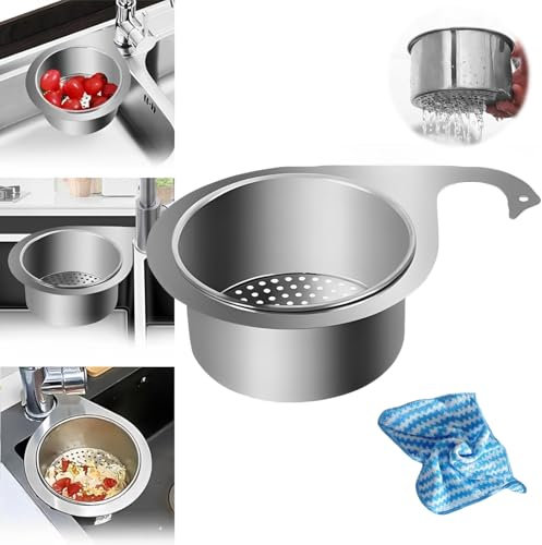 Stainless Steel Swan Sink Strainer Basket,Passoire Evier Cuisine,Passoire Cuisine,Panier à Filtre en Acier Inoxydable en Forme de Cygne pour Évier, Passoire d'angle pour Fruits Et Légumes (Argent)