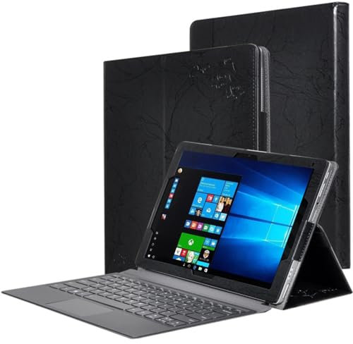 INSOLKIDON Kompatibel mit Lenovo Miix 520 Miix 510 Miix 5 Plus Cover 2-in-1 Tablet PC 12.2 Inch Tablet Hülle mit Standfunktion Slim PU Leder Schutzhülle (Black)