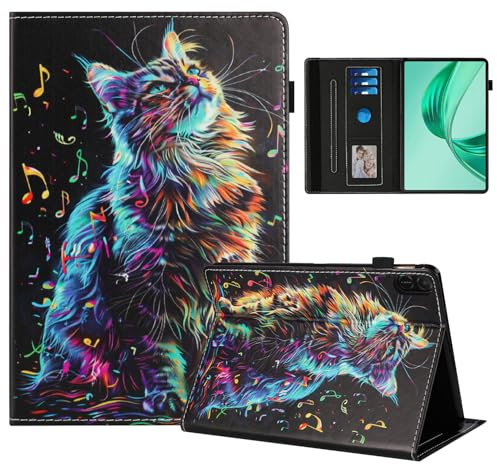 Rostsant Case for Honor Pad X8a 11 Inch PU Leather Case Magnetic Stand Honor Pad X8a 11 Wallet Tablet Protective Case for Honor Pad X8a 11 Inch Music Note Cat