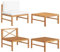 Kangqiling316110 Gartensofa-Set, 2 Kissen, cremefarben aus Teakholz, kangqiling316110