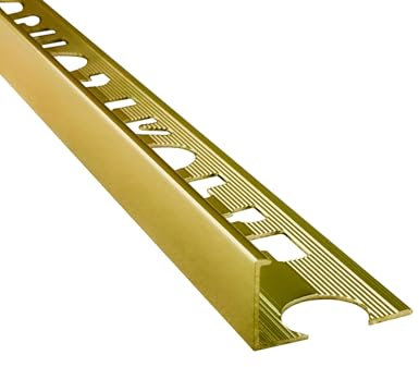 Alu L-Profil Fliesenschiene Fliesenprofil Schiene L270cm 12mm gold poliert