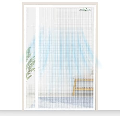 SCREEN DOOR Mosquitera Puerta Magnetica 85x210cm | Mosquitera Reversible con Apertura Lateral Izquierda/Derecha, Acceso Sencillo, Protección contra Insectos – Blanco