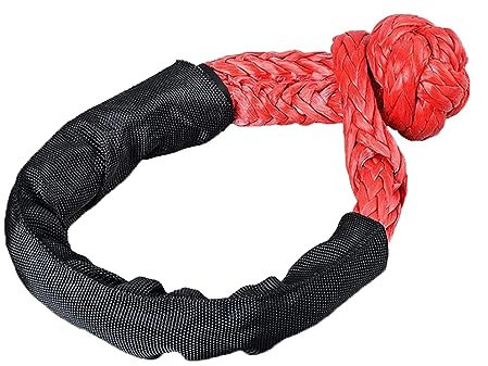 Grillete Suave 4x4 recuperación Todoterreno Cuerda de cabrestante Cable dinámico sintético grilletes de Servicio Pesado Correa de Remolque de Coche Accesorios de Remolque ATV(1pc)