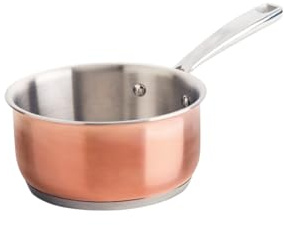 Qulinart Copper+ Schmortopf aus Kupfer und Edelstahl – Für alle Wärmequellen geeignet, inkl. Induktion – Backofen-, kühlschrank- und spülmaschinenfest, PFOA-freie Antihaftbeschichtung – Ø 16 cm