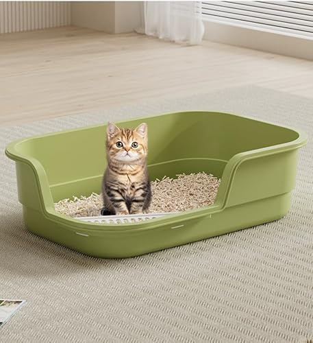 Jumbo Offene Katzentoilette mit erhöhtem Auslaufschutz für große Katzen