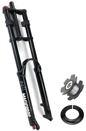 KANGXYSQ DH Mountainbike-Vorderradgabel 26 27,5 29 Zoll MTB Fahrradgabel Federweg160 Mm Scheibenbremse Luftgabel 1-1/8 Gerade Rebound-Einstellung Manuell Lockout QR