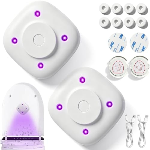 Keltorio 2er 2026 Neues UV Toiletten Set, Toilette Licht WC-Nachtlicht, UV-Toilettensterilisator mit Bewegungsmelder Aromatherapie für Waschräume, Toiletten, Duschräume
