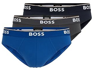 BOSS Herren 3er-Pack Klassische Stretch-Slips mit normaler Passform Slip, Trueblue/Skycaptain/Forgediron, X-Large