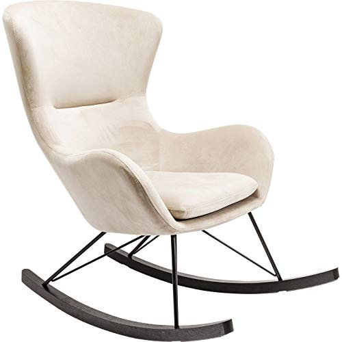 Kare Design Schaukelsessel Oslo, Beige, Sessel, Schaukelstuhl, Stahlgestell, Eichenholz, 104x77x103 cm (H/B/T)
