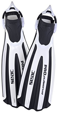 Seac Propulsion S, Taucherflossen, Sling Strap, offenes Fußteil, High Performance (Made in Italy), weiß, 40/42
