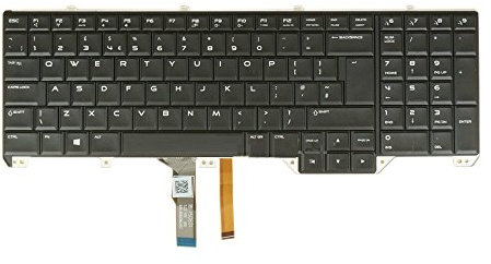 RTDpart Laptop Keyboard For DELL Alienware 17 R2 R3 P43F UK United Kingdom NSK-LC1BC 0U PK1318F1A07 0KWJGT KWJGT black with backlit new