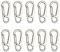 Temlum 3.3 cm Tiny SF Aluminum Carabiner Clip Mini Carabiners Set Spring Snap Keyring Hook for Camping Traveling Hiking Keychains Outdoor Silver(10pcs)