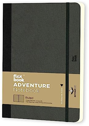 Flexbook 68 Special Series Adventure Flex Notebook, 13X21, Off-Black Liniert, 192 Seiten, 85gr