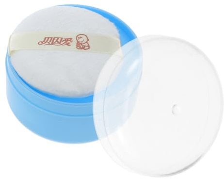 Healifty Powder Puff Box Empty Body Powder Container with Bath Powder Puffs and Sifter 1Set