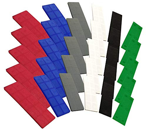 JCP 100mm x 28mm Assorted Flat Window Glazing Glass Plastic Packers Spacers 1mm to 6mm (Mixed Pack of 100)