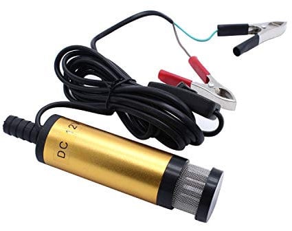 TAKPART Pompa Del Carburante Diesel DC 12 V 38mm Trasferimento Pompa Acqua Olio Fluido Pompa Sommergibile In lega di Alluminio