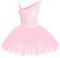 IWEMEK Robe de ballet pour fille - Sans manches - À volants - Maillot de ballet - Tenue de danse avec tulle - Jupe de ballet - 3 à 10 ans, Rose, 7-8 ans