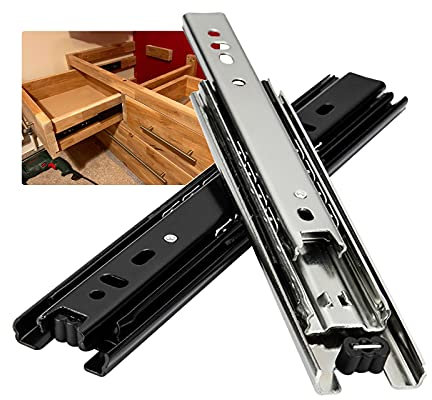 Duchunsheng Petit Glissières pour Tiroirs - Rail Coulissant Charge Lourde - Tiroir Coulissant Cuisine - Entièrement Étendu - Installation Simple Et Détachable - Montées sur Le Côté