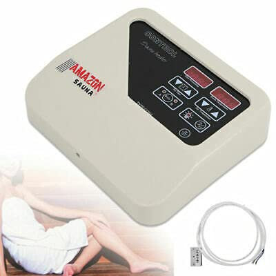 3-9KW Sauna Externer Controller Zwei Arbeitsmodi Externe Saunasteuerung mit Temperaturfühler Einstellbare Temperatur 40-105 ° C für Hause Saunaraum Überhitzungsschutz