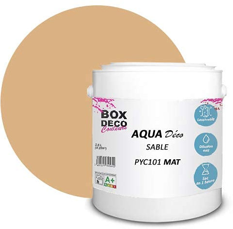 BOX DECO COULEURS Peinture murale acrylique aspect mat Aqua Déco - 2,5L, Beige Sable